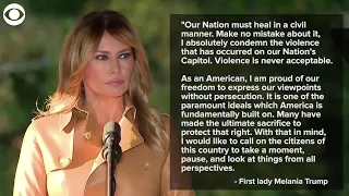 VIDEO NOW: First Lady Melania Trump condemns violence at the Capitol