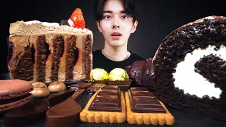 ASMR MUKBANG  CHOCOLATE CAKE ICE CREAM DESSERT MUKBANG  초콜릿 디저트 먹방咀嚼音 チョコレーEATING SOUNDS