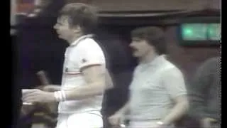 Jimmy Connors and Ivan Lendl snarling at each other