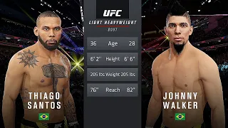 Thiago Santos Vs. Johnny Walker : UFC 4 Gameplay (Legendary Difficulty) (AI Vs AI) (PS4)