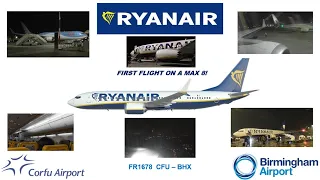 Ryanair | FR1678 | Corfu - Birmingham | Boeing 737 MAX 8-200 | 20th October 2023