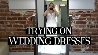 TRYING ON WEDDING DRESSES | Blondes & Bagels