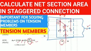 HOW TO CALCULATE NET SECTION AREA || TENSION MEMBERS ||  STAGGERED CONNECTIONS ||