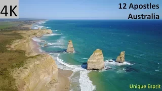 12 Apostles on Great Ocean Road / Australia (4K Drone)