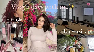 Vlog ✨👀: 2days white me 🎀 , grwm💄, hair style 👩🏻‍🦱 , أجي نكونو (active) كثر فنهارا 🫶🏻