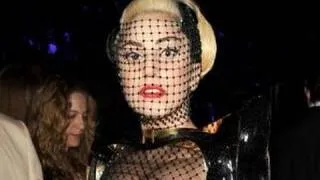 Lady Gaga in Fishnet Versace 2012 Grammys