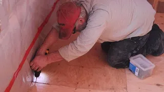 The loft in the Alaska cabin gets a new floor