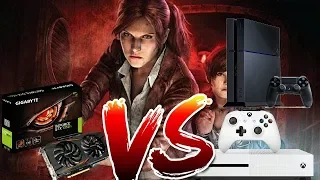 Xbox one s and PS4 vs Gtx 1050ti Resident evil reveletions 2 [test fps]