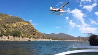 RC Float Plane Flying from the boat