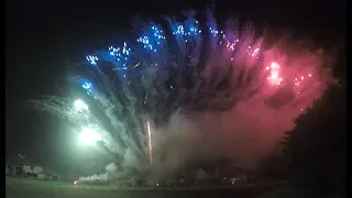 Best Backyard Pyromusical Fireworks - July 4th 2018 - Cypress TX - Drone View