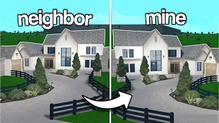 COPYING MY NEIGHBOR'S HOUSES IN BLOXBURG