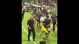 Jose Mourinho celebrating win with the AS Roma fan’s