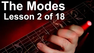 Modal scales 2.  The Ionian scale, guitar scales mode 1, .