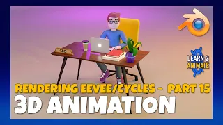 Rendering in Eevee & Cycles Part 15 Blender 3.1 Beginner Tutorial - Convert a 2D Illustration to 3D