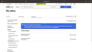 How to Schedule Time Away On Ebay | Go On Holiday/Vacation Mode