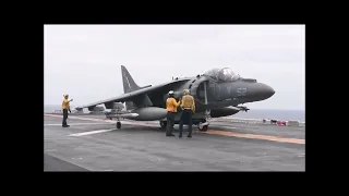 USMC AV-8B+ Harrier II operations on USS Essex