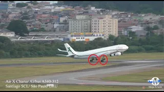 OLHA O POUSO QUE ESSE PILOTO DO RARÍSSIMO A340 DA BANDA DEF LEPPARD FEZ NO AEROPORTO DE GUARULHOS