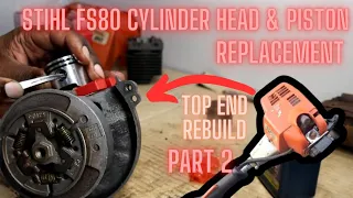 Stihl fs80 fs85 cylinder head and piston replacement ❗ top end rebuild Part 2
