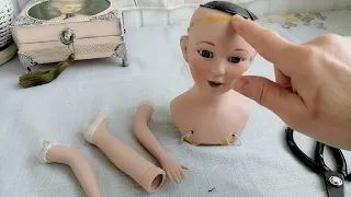 Реставрация винтажной куклы Начало Разборка
