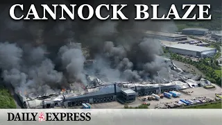 Cannock fire: Drone footage reveals damage at Staffordshire parcel centre