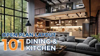 Open Plan Kitchen Layout Integrated with Dining Room