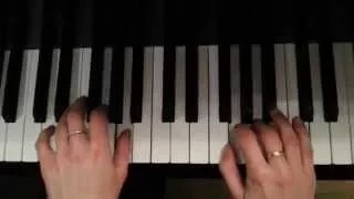 B flat major scale (piano, hands together, two octaves)