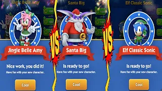 Sonic Dash - New Christmas Update Jingle Belle Amy VS Santa Big VS Elf Classic Sonic (Android,iOS)