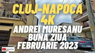 Cartierul Andrei Muresanu, Buna Ziua, Cluj-Napoca, Romania. Februarie 2023. Cluj 4K.