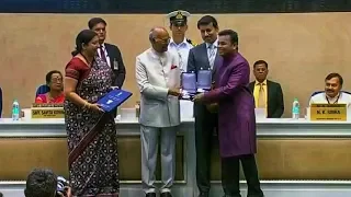 A.R.Rahman Receiving Two National Film Awards 2017 (Best Music Direction & Best Background Score)