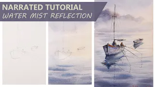 Watercolor Tutorial | How to Paint Water Reflection Mist | Watercolor Painting