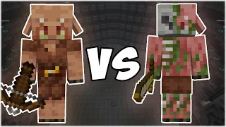 Piglin vs Zombified Piglin - Minecraft Mob Battle