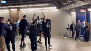 LUKA DONCIC, KYRIE IRVING AND THE MAVERICKS AFTER TONIGHTS GAME 6 WIN AGAINST CLIPPERS AT AA CENTER