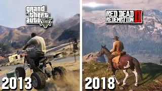 GTA 5 VS RED DEAD REDEMPTION 2! ГЛОБАЛЬНОЕ СРАВНЕНИЕ! GTA 5 VS RDR 2! | DYADYABOY 🔥