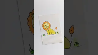 😲 Draw Easy lion step by step for kids #shorts #simpledrawing  #easydraw #simplestrokes #kidsdrawing