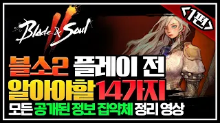 [블소2][블레이드앤소울2] ⭐️플레이 전 알아야할 14가지-1편⭐️『모든 공개된 정보 집약체 정리 영상』 Blade&Soul 2 리니지M  도건