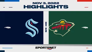 NHL Highlights | Kraken vs. Wild - November 3, 2022