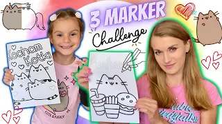 3 marker challenge- wersja PUSHEEN🤩🔥 Której z nas pójdzie lepiej?💖🌸