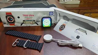 Apple watch Clone | T800 ultra smartwatch unboxing and review