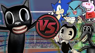 CARTOON CAT RAP CONCERT! (Cartoon Cat vs Gumball, Sonic, Bendy, Cartoon Dog) | CARTOON RAP ATTACK