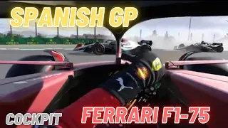 F1 22 Game Play | Ferrari F1-75 Carlos Sainz's Cockpit Cam Spanish Grand Prix