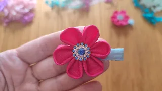 DIY Flower Hair Clip Bow Tutorial / Horquilla Flor Paso a Paso / Майстер-клас: заколка з квіткою