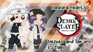 Hashira react to Nezuko and Tanjiro vs Daki || Demon Slayer