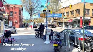 Walking On Kingston Avenue Crown Heights Brooklyn NYC