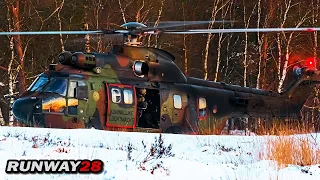 WHITE OUT OPS; RNLAF AS532 COUGAR, Wildcat 62 & 63 @GLV-V covered in SNOW