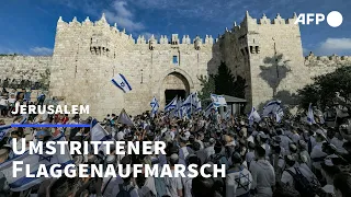 Israelischer Flaggenmarsch durch Jerusalem | AFP