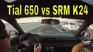 2000 B5 S4 highway pulls SRM K24's VS 2001 S4 Tial 650R