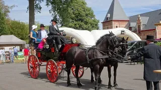 antieke koetsen op het kasteeldomein de herten oostkamp belgium