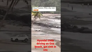 Hyundai creta driving on Goa beach 🏖️ | Hyundai creta sink in sea#india #goa#shorts #hyundai #car