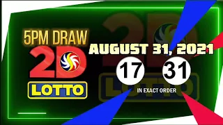 LOTTO RESULT TODAY 5PM  AUGUST 31, 2021| LOTTO RESULT WINNING NUMBER