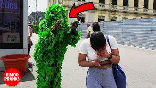 Bushman Prank: She has no Idea what's behind Her. Craziest Reactions | Kimoo Pranks